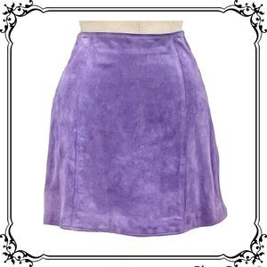 GIANNI VERSACE Vintage Lavender Suede A-Line Mini Skirt - (GUC)